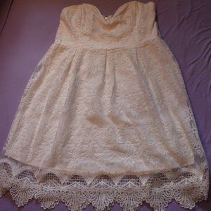 Charlotte Russe+ White Lace Overlay Dress Size 22 NWT